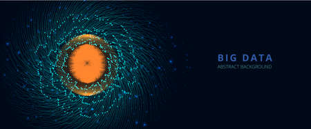 Big data visualization. Futuristic infographic. Information aesthetic design. Visual data complexity. Futuristic infographic vector illustration.  Big data Abstract background.のイラスト素材