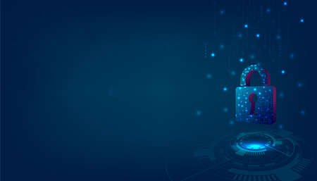 Cyber security concept. Data protection privacy, Lock symbol ,Cyber technology security, vector...
