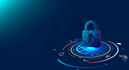 Home security concept. style modern vector illustration cyber security future.のイラスト素材