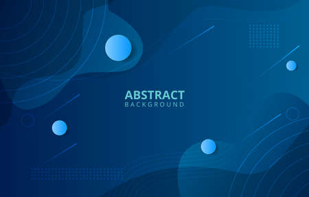 Modern Dark blue background.Modern Geometric background and Fluid shapes composition. Vector illustrationsのイラスト素材