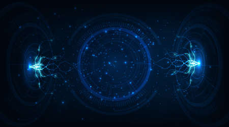 Hi-tech 3d circle design.futuristic digital innovation background vector illustration and Vector internet technology.のイラスト素材