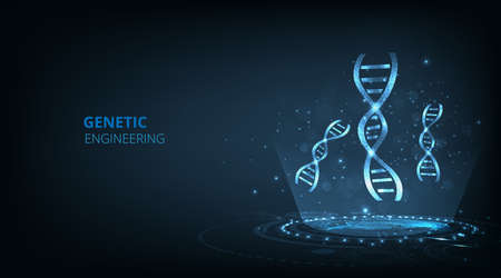 Science and Technology concept. Graphic of DNA with futuristic element.Genetics background.Depicting...