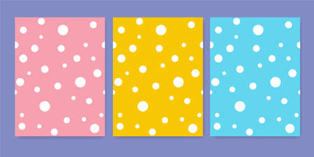 Pastel polka dot pattern vector set design.Can be used for background,wallpaper or book cover.Vector illustration.Eps 10.のイラスト素材