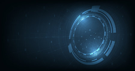 Technology hi-tech connection background concept. Computer digital technology.のイラスト素材
