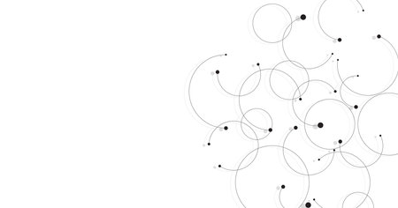 Technology black circle diagram concept. High-tech circle geometric connection system.Vector abstract technology on a white background.のイラスト素材