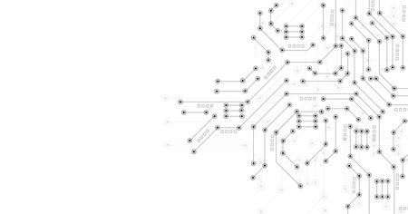 Technology black circuit diagram concept.High-tech circuit board connection system.Vector abstract...