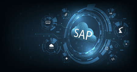 SAP concept. Business process automation software.のイラスト素材