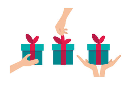 Gift box for the holiday. Symbol of loyalty and reward program. Online store promotion, bonus,...