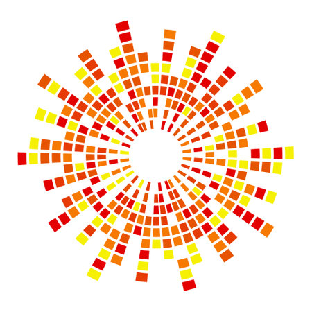 Abstract circular equalizer. Eq round audio soundwaves. Graphic equalizer. Frame. Vector...