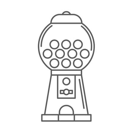 Gumball machine line icon. Retro vending dispenser for candies and bubblegums. Sweets slot vector illustration isolated on white backgroundのイラスト素材