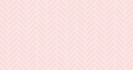 Herringbone tile pattern. Diagonal pink ceramic bricks background. Vector seamless illustration