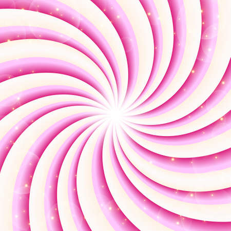 Candy swirl background with stars. Radial gradient rainbow of twisted spiral. Vector illustration. Vectorのイラスト素材