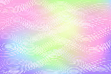 Fantasy rainbow background. Wavy pattern. Holographic illustration in pastel colors. Multicolored unicorn sky. Vectorのイラスト素材