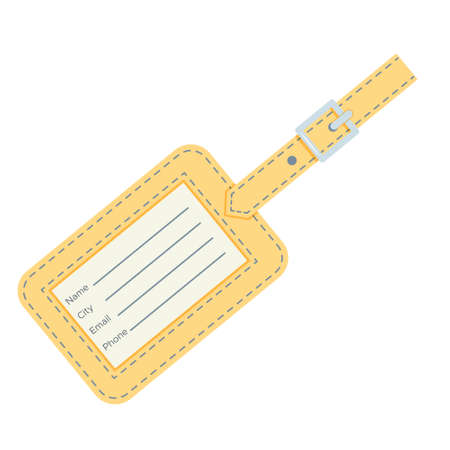 Leather luggage tag. Flat vector illustration.のイラスト素材