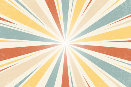 Retro sunburst background. Rays and stripes from center. Vector wallpaperのイラスト素材