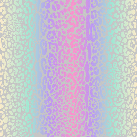 Rainbow cheetah seamless pattern. Leopard neon print. Vector animal spotted skin backgroundのイラスト素材