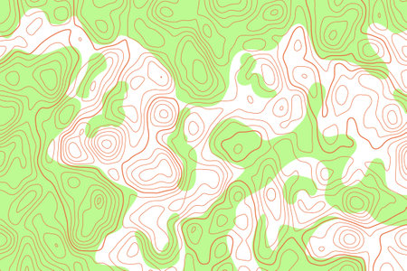 Topography map. Contour line abstract terrain relief texture. Geographic wavy landscape. Vector illustration.のイラスト素材
