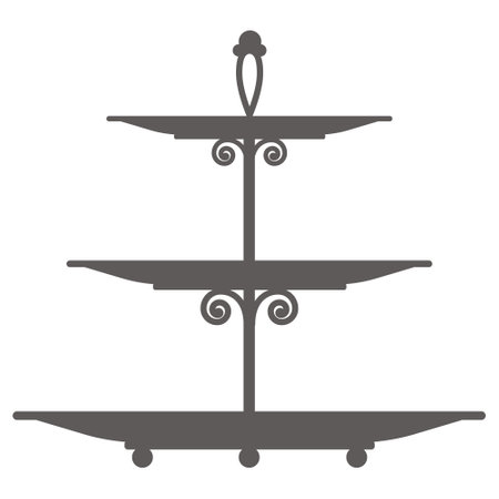 Cake stand in flat icon style. Empty tray for fruit and desserts. Vector silhouetteのイラスト素材