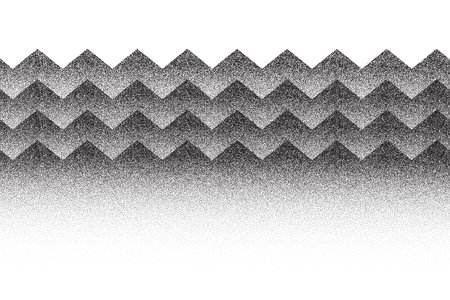 Wavy pattern with stipple texture. Dotted abstract noisy background with sans gradient. Halftone sea...
