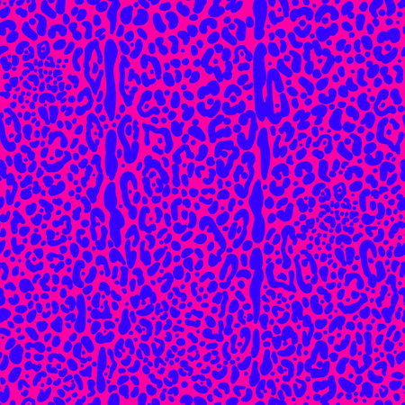 Leopard print seamless pattern. Neon cheetah skin 80 90s design. Bright pink spots background. Vectorのイラスト素材