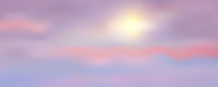 Pink sky background. Pastel abstract purple gradient sunset. Watercolor winter cold wallpaper. Vector blurred sunset landscape.のイラスト素材