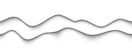 Grainy mountains with noise gradient. Dotted stippled background with grain texture. Vector grunge...