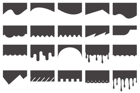 Border shape for website design. Vector banner header and separator. Background section and frame template. Abstract curve top headlineのイラスト素材