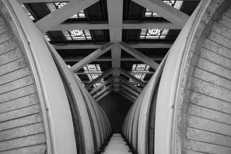 curve parking lot pattern backgroundの写真素材