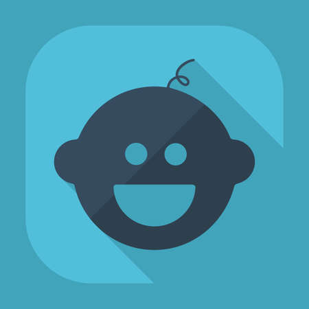 Flat modern design with shadow the boys faceのイラスト素材