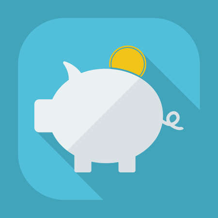 Flat modern design with shadow piggy pigのイラスト素材