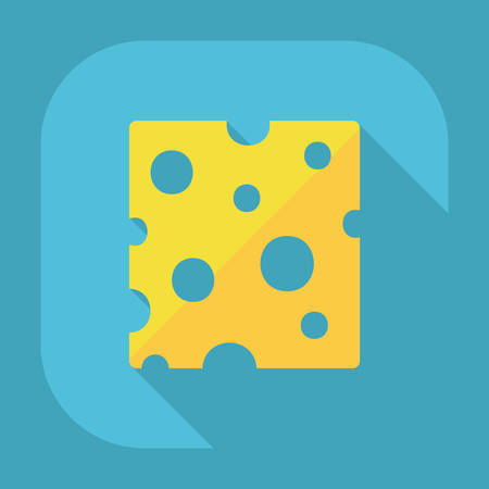 Flat modern design with shadow cheese, cheese productのイラスト素材