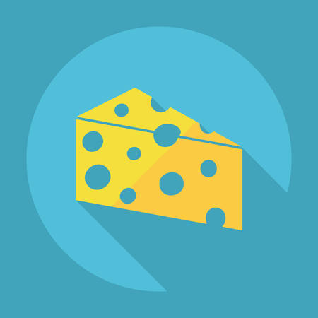 Flat modern design with shadow cheese, cheese productのイラスト素材