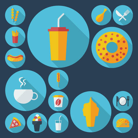 Flat modern design with shadow fast foodのイラスト素材