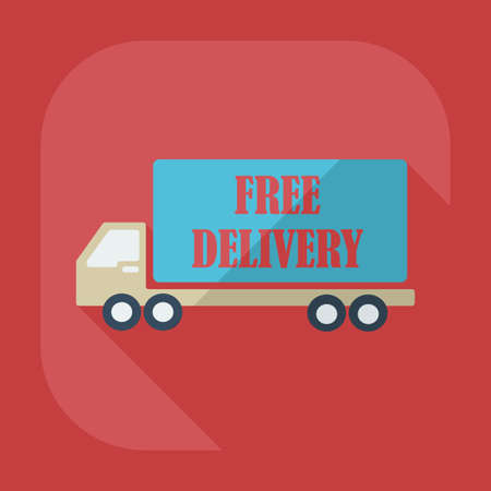 Flat modern design with shadow icons car shippingのイラスト素材