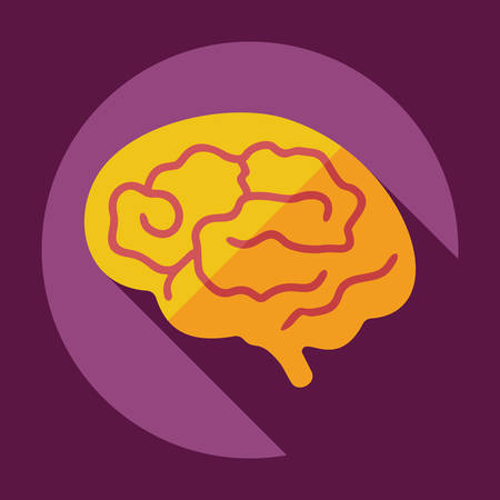 Flat modern design with shadow the brainのイラスト素材