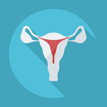 Flat modern design with shadow icons uterusのイラスト素材
