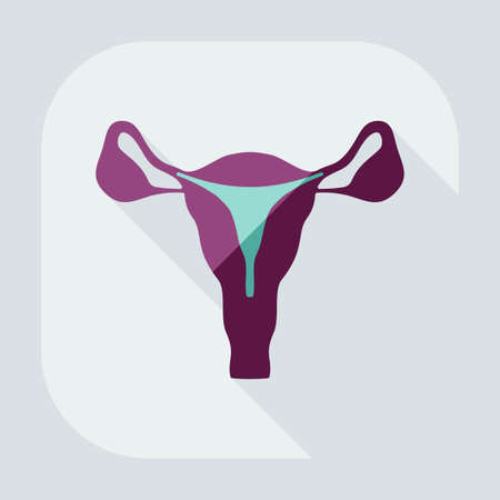 Flat modern design with shadow icons uterusのイラスト素材