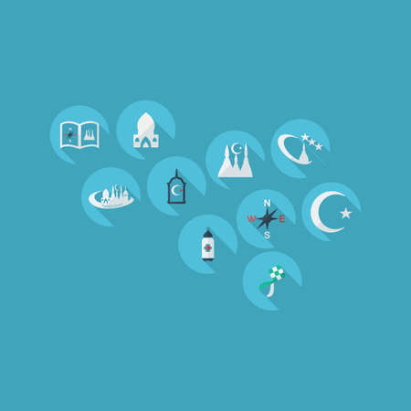 Flat concept, set modern design with shadowのイラスト素材