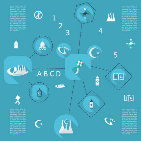 Flat concept, set modern design with shadowのイラスト素材