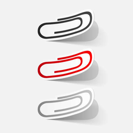 Paper clipped sticker: paper clipのイラスト素材
