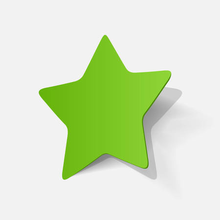 Paper clipped sticker: pentagonal starのイラスト素材