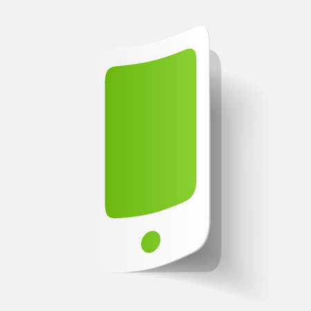 Paper clipped sticker: iPhoneのイラスト素材