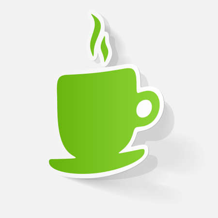 Paper clipped sticker: Coffee Cup Isolatedのイラスト素材