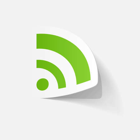 Paper clipped sticker: Wireless Network Symbolのイラスト素材