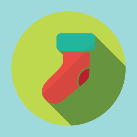 Flat modern design with shadow Christmas stockingのイラスト素材