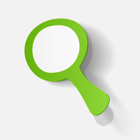 Paper clipped sticker: search magnifierのイラスト素材