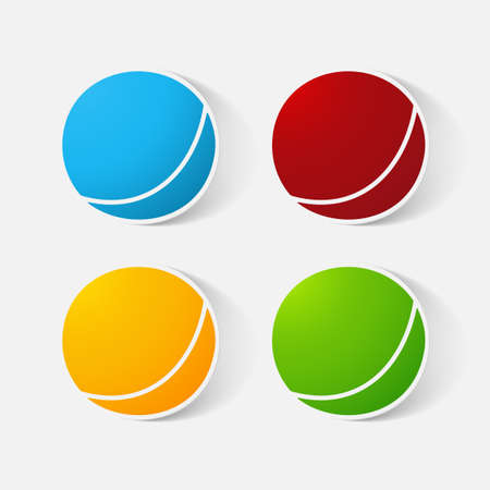 Paper clipped sticker: childrens ballのイラスト素材