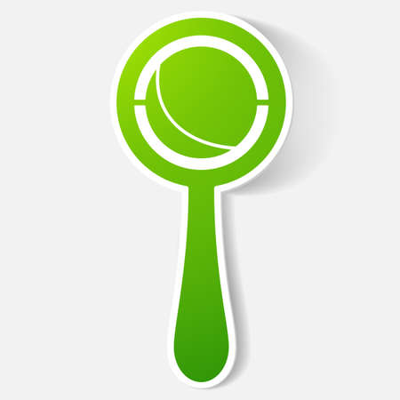 Paper clipped sticker: rattleのイラスト素材