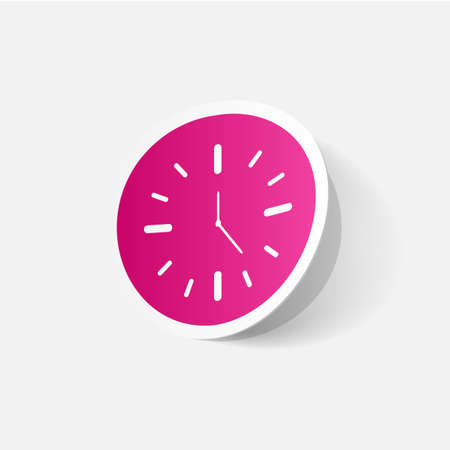 Paper clipped sticker: wall Clockのイラスト素材