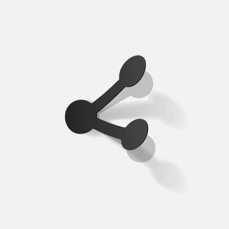 Paper clipped sticker: symbol shareのイラスト素材